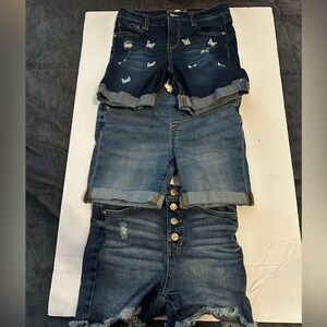 Old Navy Girls Size 10 Blue Denim Butterfly Embroidered Shorts